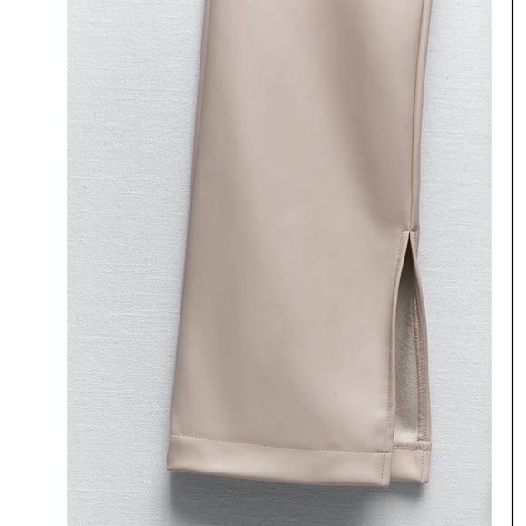 ZARA faux leather flared slit slim fit pants size 27 (4) - Picture 7 of 7